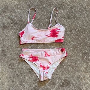 Swimwear Set in Pink and White